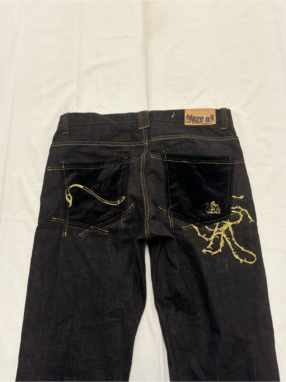 Y2K 2000s style Embroidered Baggy Jeans | $55